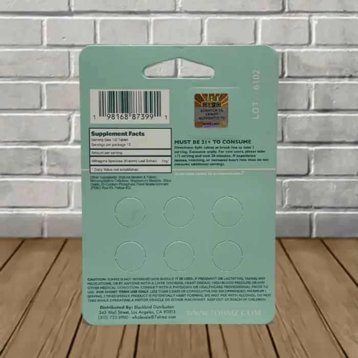 7OHMZ-7-Hydroxymitragynine-6ct-Blister-Pack-back 7OHMZ-7-Hydroxymitragynine-6ct-Blister-Pack-back
