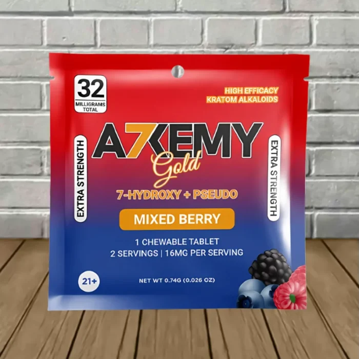 Alkemy-Gold-7-Hydroxy-Pseudo-High-Potency-32mg-Chewable-Tablet-1ct-Mixed-Berry-Single-Pack Alkemy-Gold-7-Hydroxy-Pseudo-High-Potency-32mg-Chewable-Tablet-1ct-Mixed-Berry-Single-Pack