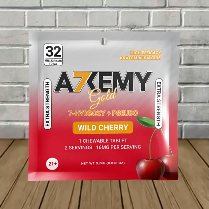 Alkemy-Gold-7-Hydroxy-Pseudo-High-Potency-32mg-Chewable-Tablet-1ct-Wild-Cherry-Single-Pack Alkemy-Gold-7-Hydroxy-Pseudo-High-Potency-32mg-Chewable-Tablet-1ct-Wild-Cherry-Single-Pack