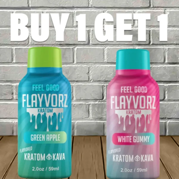 B1G1 Flayvorz Kratom + Kava Liquid Extract Shot 2oz