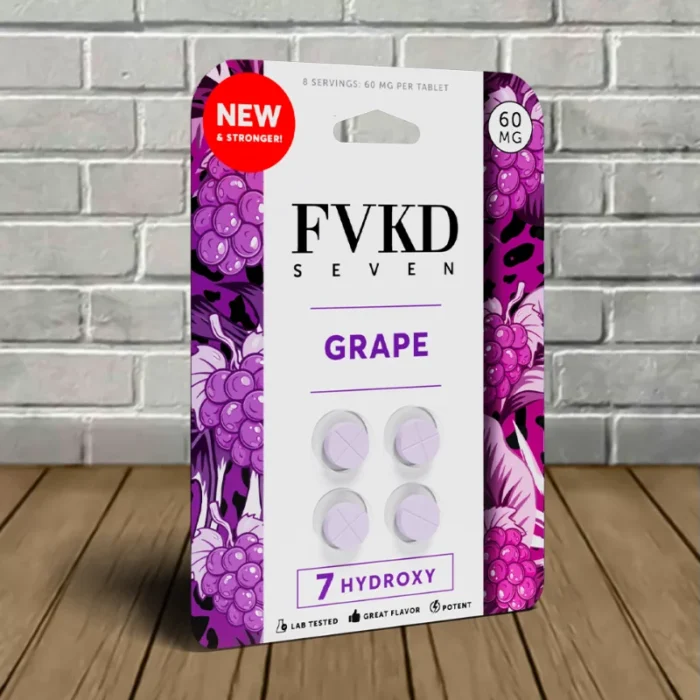 FVKD-Seven-7-Hydroxy-High-Potency-240mg-4ct-Grape-Single-4ct-Blister-Pack FVKD-Seven-7-Hydroxy-High-Potency-240mg-4ct-Grape-Single-4ct-Blister-Pack