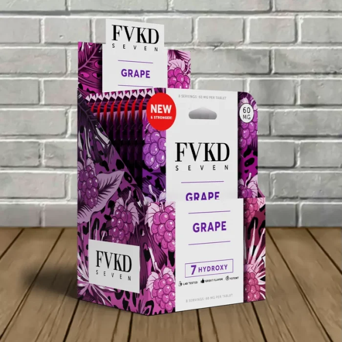 FVKD-Seven-7-Hydroxy-High-Potency-240mg-BULK-CASE-DEAL-Grape-Single-4ct-Blister-Pack FVKD-Seven-7-Hydroxy-High-Potency-240mg-BULK-CASE-DEAL-Grape-Single-4ct-Blister-Pack