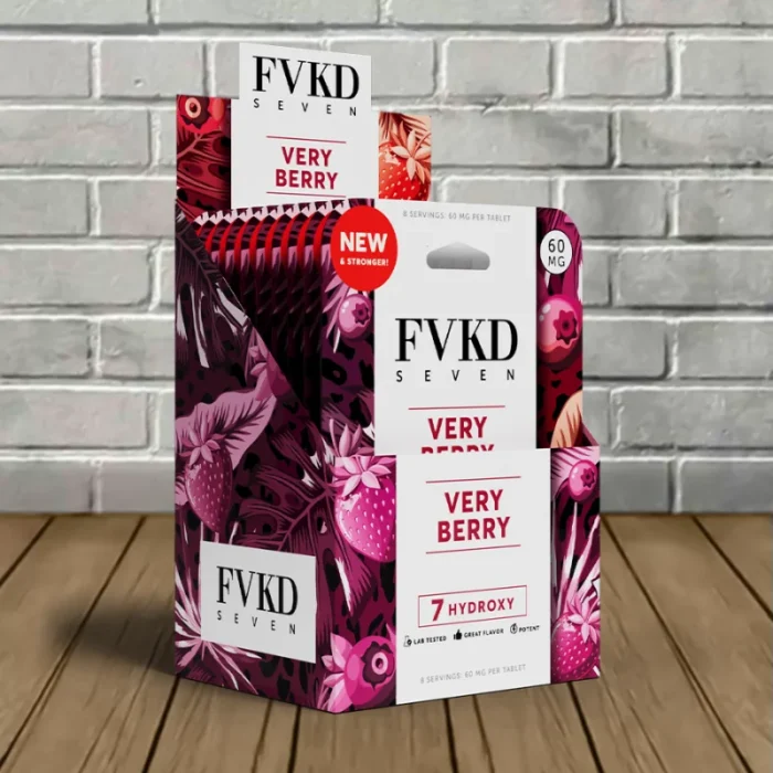 FVKD-Seven-7-Hydroxy-High-Potency-240mg-BULK-CASE-DEAL-Very-Berry-Single-4ct-Blister-Pack FVKD-Seven-7-Hydroxy-High-Potency-240mg-BULK-CASE-DEAL-Very-Berry-Single-4ct-Blister-Pack