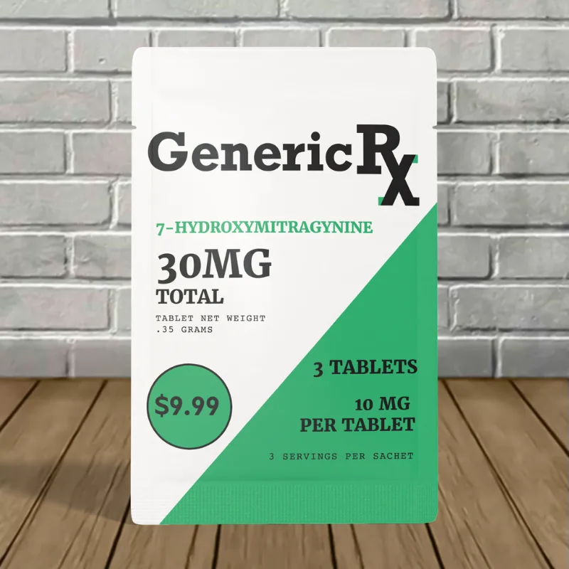 Generic RX 7-Hydroxymitragynine Extract Tablets 3ct