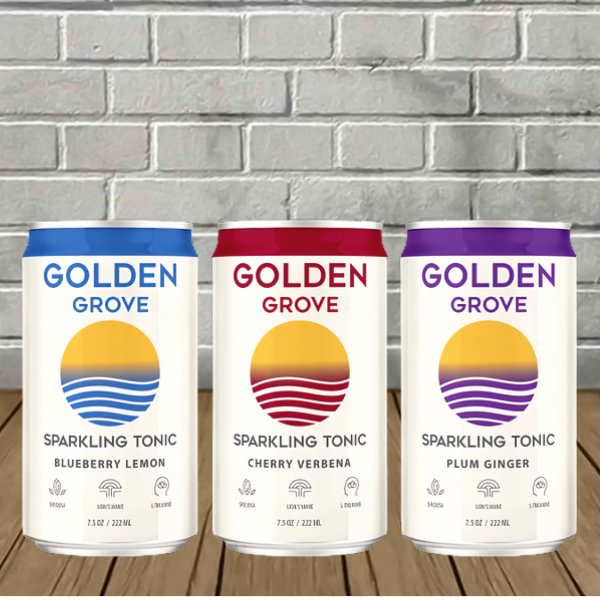 Golden Grove Kratom + Lion's Mane Sparkling Tonic 7.5oz