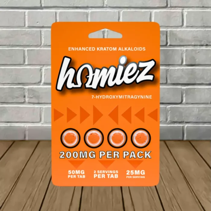 Homiez-7-Hydroxy-Extract-Tablets-200mg-Original-4ct-Single-Blister-Pack