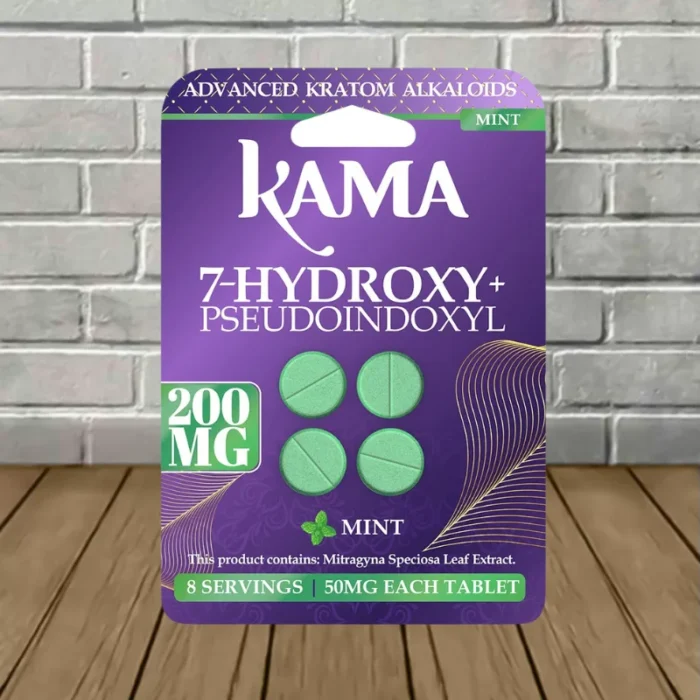 Kama-7-Hydroxy-Psuedo-Tablets-200mg-Mint-4ct-Single-Blister-Pack