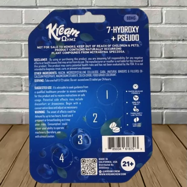 Kream-7OH-Hydroxy-Pseudo-Extract-Tablets-4ct-Blueberry-Supplement-Facts Kream-7OH-Hydroxy-Pseudo-Extract-Tablets-4ct-Blueberry-Supplement-Facts