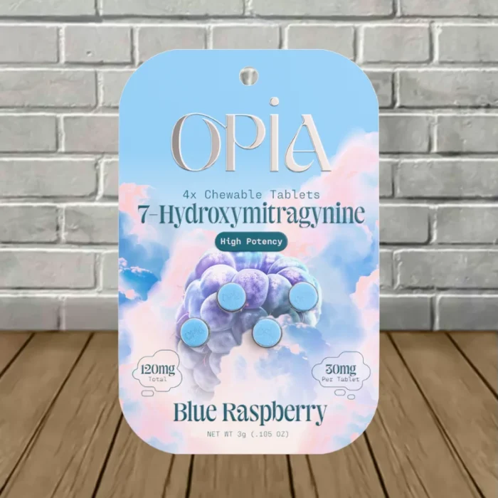 Opia-7-Hydroxy-High-Potency-40mg-Tablets-4ct-Blue-Raspberry-Single-4ctBlister-Pack