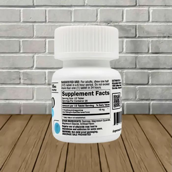 Pressd-7-Hydroxymitragynine-Tablets-10ct-Bottle-Back Pressd-7-Hydroxymitragynine-Tablets-10ct-Bottle-Back