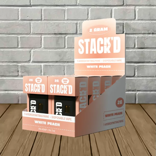 STACKD-Pure-7-Hydroxymitragynine-Disposable-Vape-2g-Full-Case-8ct-White-Peach STACKD-Pure-7-Hydroxymitragynine-Disposable-Vape-2g-Full-Case-8ct-White-Peach