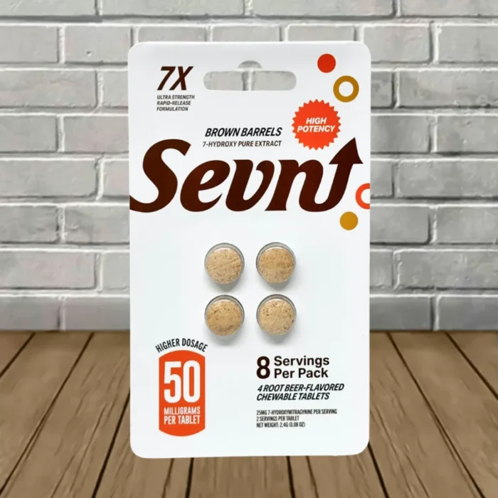 Sevn-7-Hydroxy-Tablets-High-Potency-4ct-50mg-Brown-Barrels-Root-Beer-4ct-Blister-Pack Sevn-7-Hydroxy-Tablets-High-Potency-4ct-50mg-Brown-Barrels-Root-Beer-4ct-Blister-Pack