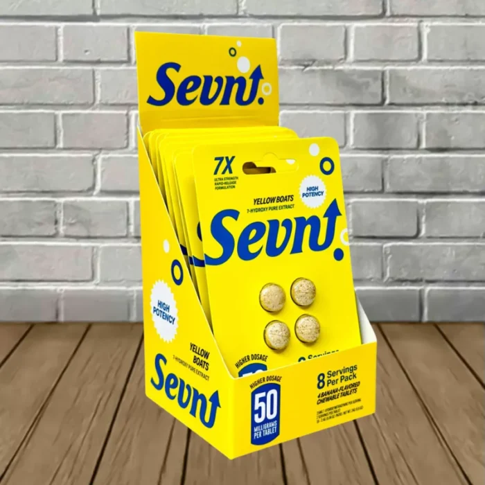 Sevn-7-Hydroxy-Tablets-High-Potency-BULK-DISPLAY-DEAL-Yellow-Boats-Banana-Bulk-CASE-DEAL-10-Blister-Packs-40-Tablets Sevn-7-Hydroxy-Tablets-High-Potency-BULK-DISPLAY-DEAL-Yellow-Boats-Banana-Bulk-CASE-DEAL-10-Blister-Packs-40-Tablets