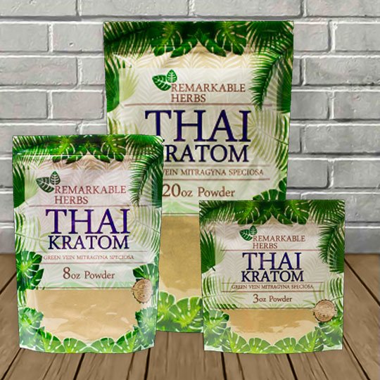 Remarkable Herbs THAI Kratom Powder Green Vein